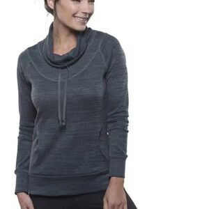 Kuhl Charcoal Gray Lea Cowl Neck Pullover with Kangaroo Pocket Size XL